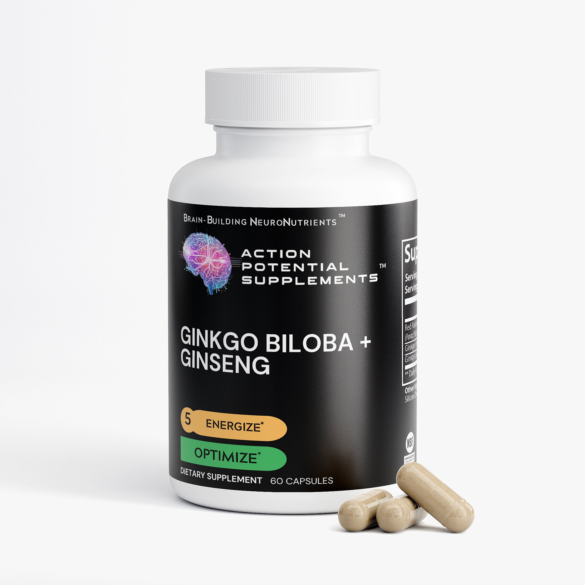 Ginkgo Biloba + Ginseng - Supplement facts panel