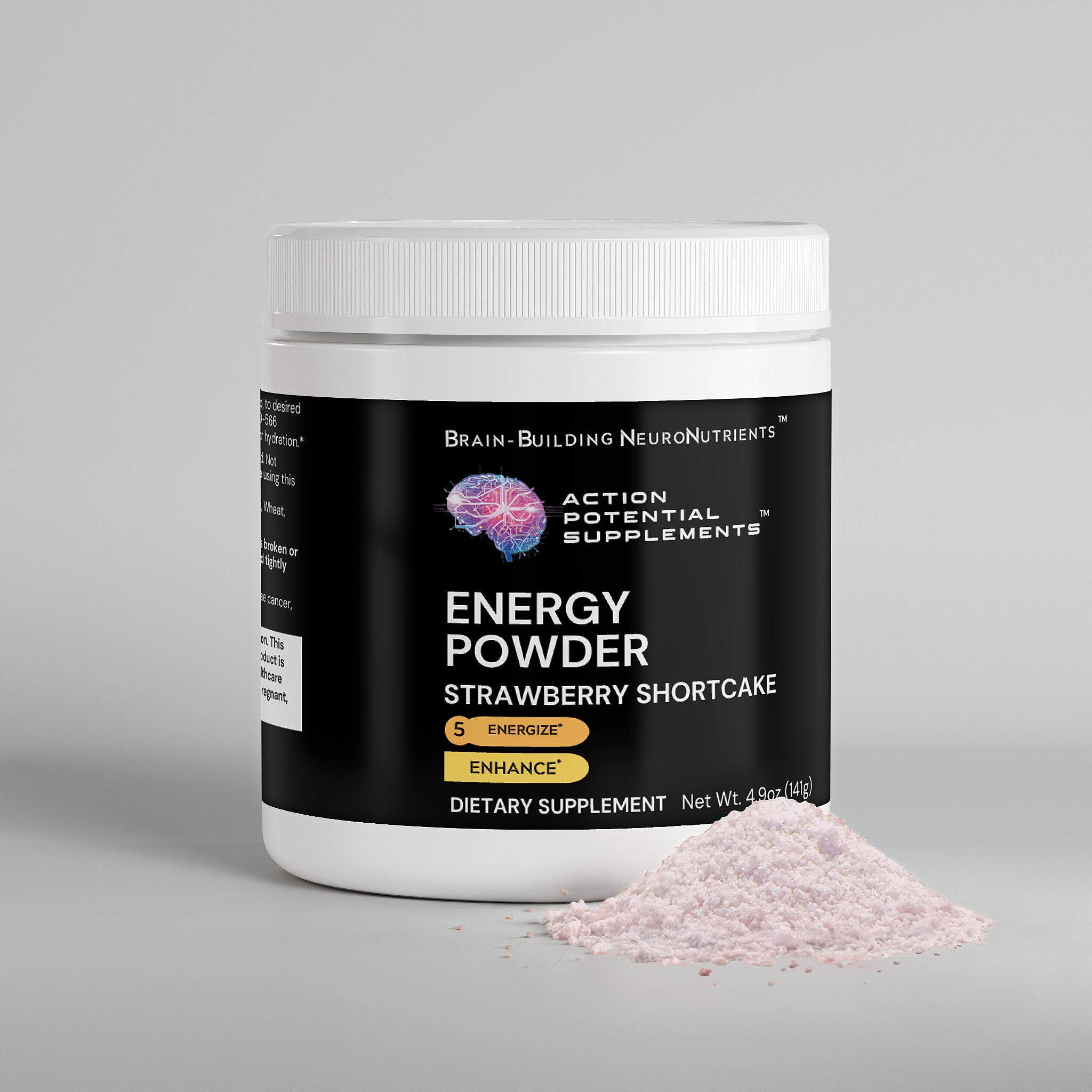 Energy Powder (Strawberry Shortcake) - Product front label