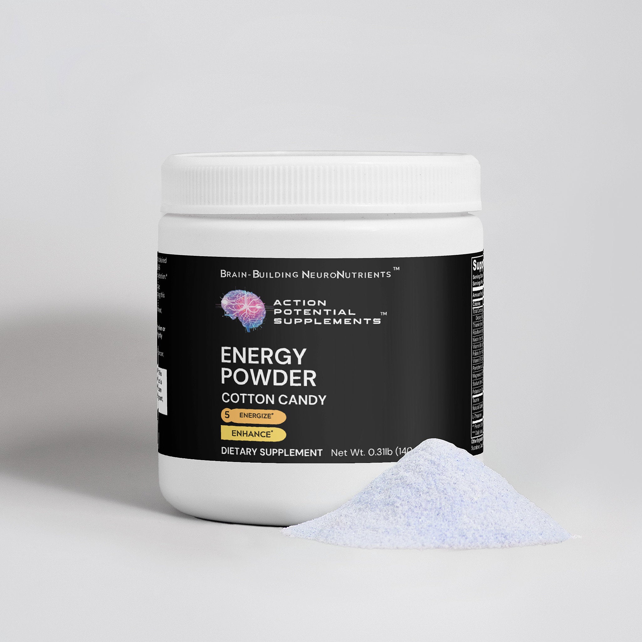 Energy Powder (Cotton Candy) - Product side view