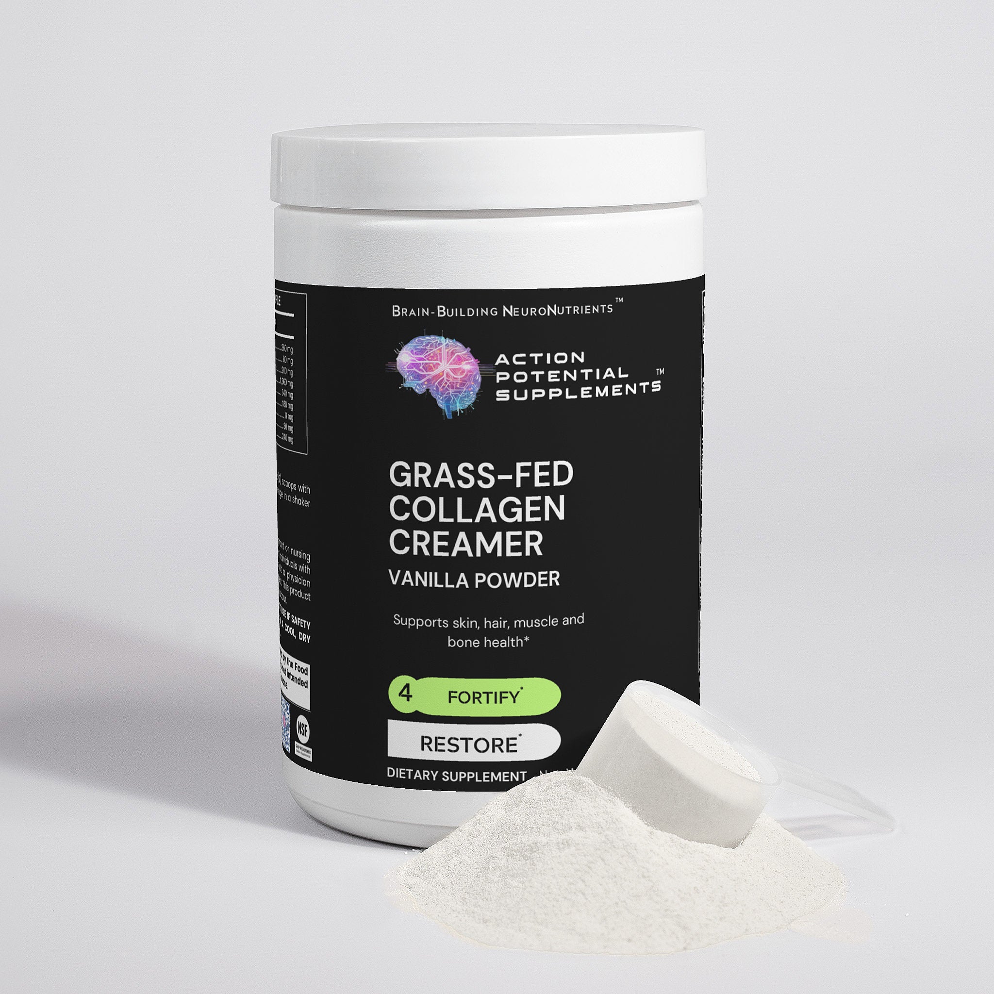Grass-Fed Collagen Creamer (Vanilla) - Product side view